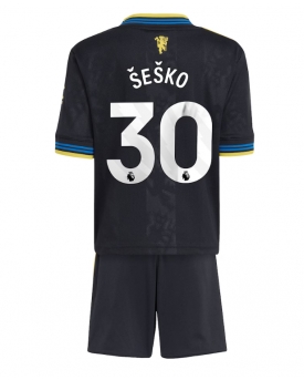 Billige Fotballdrakt Manchester United Benjamin Sesko #30 Replika Tredjedraktsett Barn 2025-26 Kortermet (med bukser)